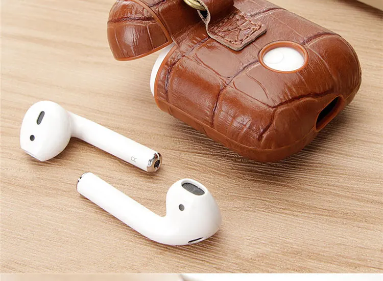 Сумка из натуральной кожи для apple airpod bluetooth беспроводной наушник чехол из крокодиловой кожи чехол для Air pod 1 2 Funda Чехол Коробка