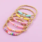 Женский разноцветный браслет с бусинами в виде радуги