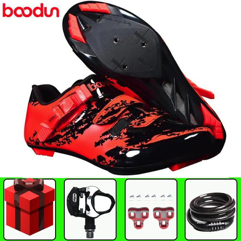 add all BOODUN/Обувь для велоспорта; Мужская обувь для езды на велосипеде; комплект с педалью; нескользящая велосипедная обувь; Мужская Спортивная обувь для езды на велосипеде; Sapatos de ciclismo - Цвет: add all