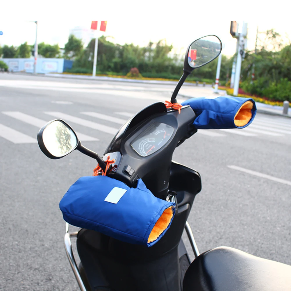 1pair Muffs Riding Windproof Reflective Strip Scooter Outdoor Waterproof Motorcycle Gloves Winter Warm Soft Thermal Motorbike |