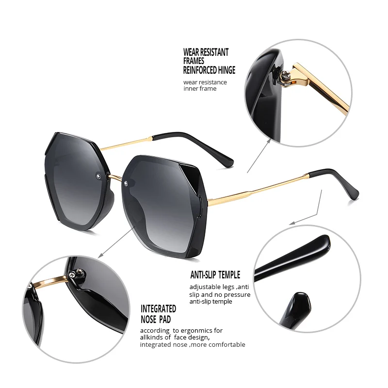 COASION квадратные поляризационные солнцезащитные очки женские роскошные