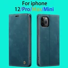 Чехлы для Iphone 12 Pro Max Mini, роскошный Магнитный кожаный чехол-бумажник, силиконовая сумка для телефона Apple Iphone 12 Mini Pro, чехол