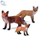 Фигурка животного, лесная дикая природа, лиса, миниатюрная развивающая игрушка из ПВХ, подарок для детей