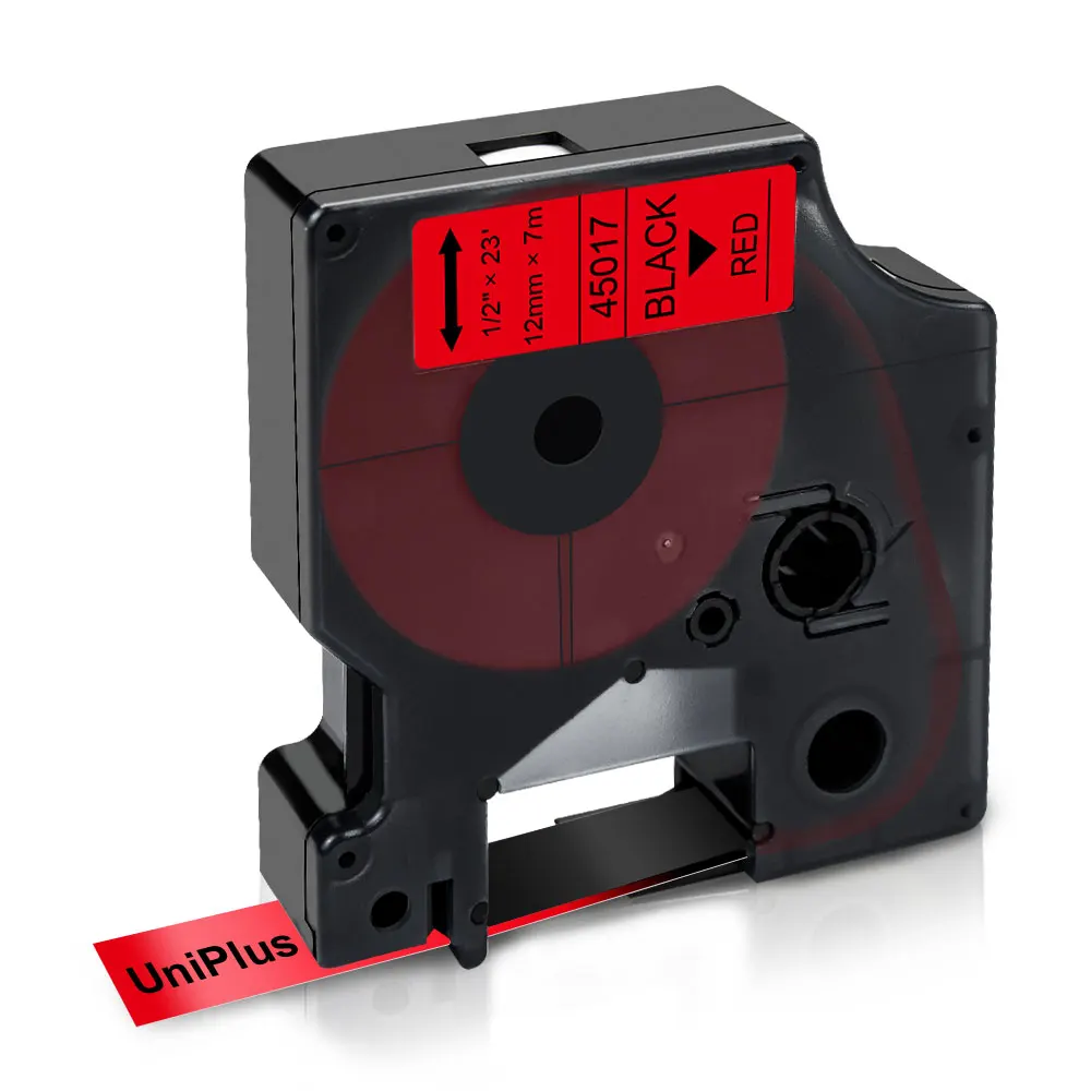 UniPlus 45017 черный на красном ярлыке ленты Замена для Dymo D1 этикетка писатель принтер