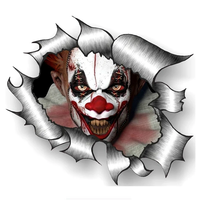 

Sunscreen 3D Personality PVC Decal Funny Joker In The Bullet Hole Waterproof Car Sticker on Motorcycle Laptop Decorative