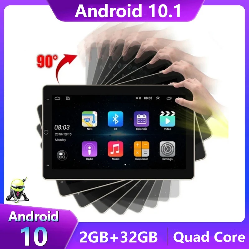 

10.1" Rotatable Android10.1 Car Stereo Radio Autoradio MP5 Double 2Din GPS Navi USB BT WIFI Head Unit Autoradio Universal