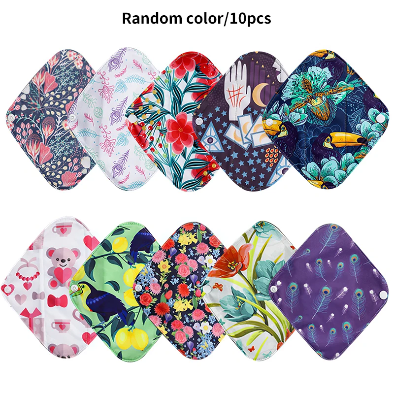 

10Pcs Reusable Pads Bamboo Charcoal Pads Sanitary Pads Washable Panty Liner Mama Maternity Menstrual Cotton Dads