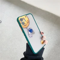 cartoon little cute astronaut spece planet star bff lover couple phone case for iphone 12 11 pro max mini x xr 78p back cover