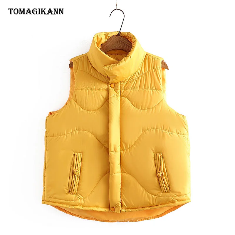 

Women Autumn Winter Cotton Padded Vests Sleeveless Thick Warm Jacket Coat Plus Size Stand Collar Fashion 4XL Female Clothing