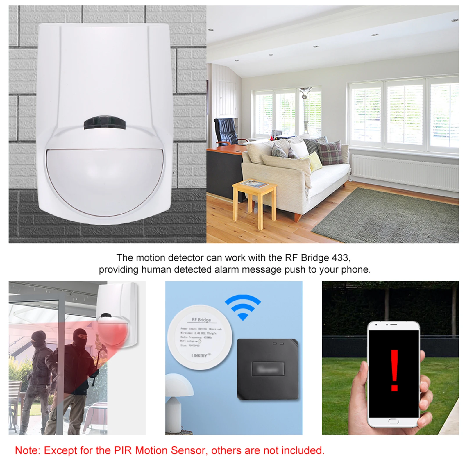 Smart WiFi Infrared Detectors Motion Sensor Alarm for Sonoff RF Bridge 433 Wireless Wall Mounted PIR Human Body | Безопасность и