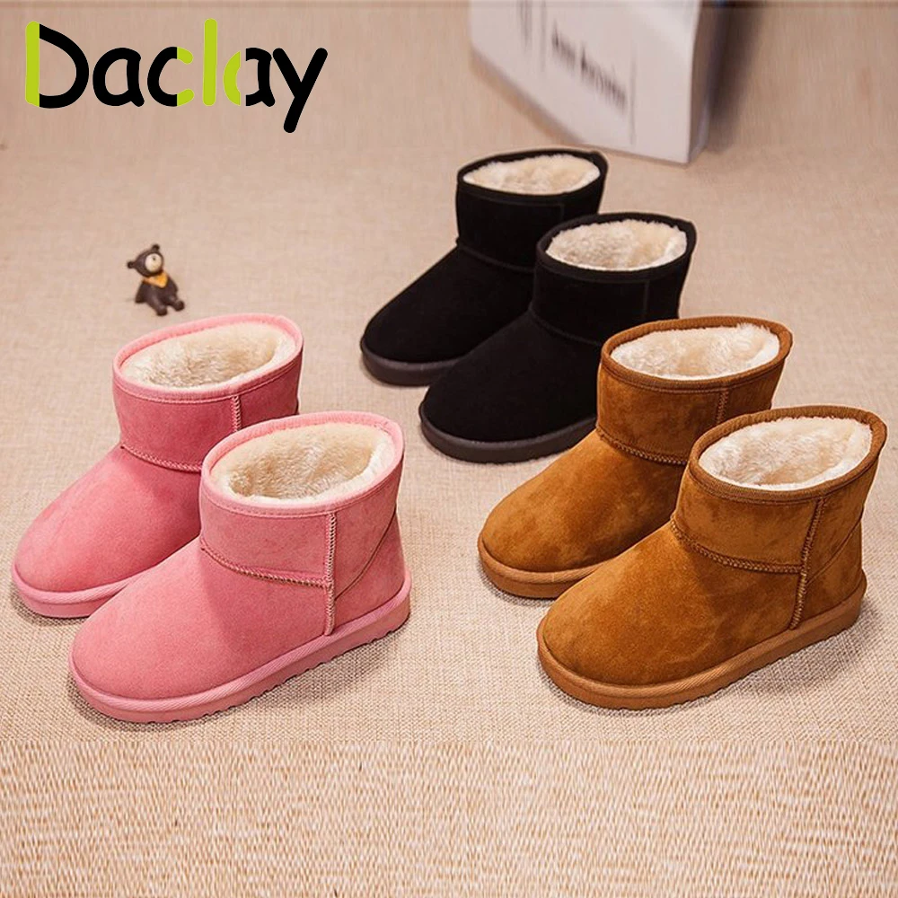 Daclay/модная детская обувь Зимние Ботинки Martin для маленьких мальчиков Детская