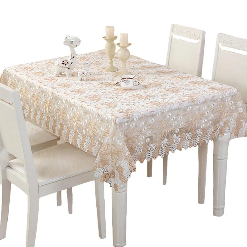 

1 Pcs Translucent Table Cover Wedding Decor Embroidered Tablecloth Home Table Decors Tea Table Cloth White Lace Table Cloth