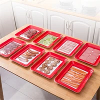 creative vacuum food preservation tray stackable fresh keeping meat tray refrigerator food serving tray plate kitchen organizer