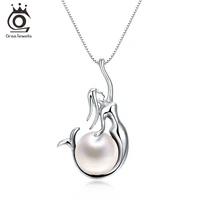 orsa jewels unique mermaid freshwater pearl pendants 925 sterling silver women necklacespendants fashion female jewelry sgpn12
