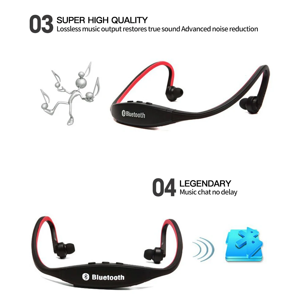 S9 Bluetooth наушники беспроводные Спортивные Bluetooth наушники Поддержка TF/SD карты микрофон для iPhone huawei XiaoMi телефон