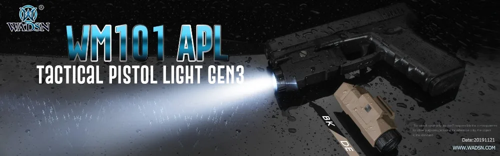 WADSN светодиодный тактический вспышки светильник Авто APL охотничий пистолет светильник мерцающий версия Softair Скаут лампа для Glock 17/18/19 WM101 оружие светильник s