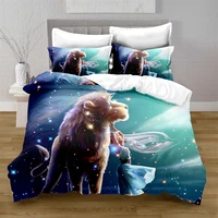 home textiles printed lion bedding quilt cover pillowcase 23pcs usaeue full size queen bedding set