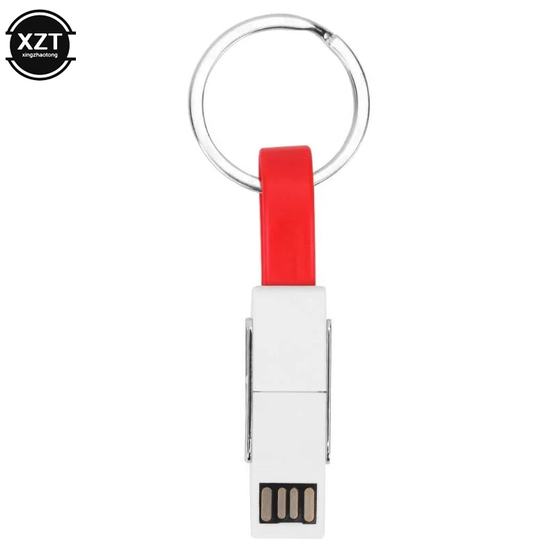 Red 4 в 1 USB кабель Micro usb type C кабель освещения для iPhone XR X samsung HUAWEI 2A Мини Брелок Зарядное устройство кабели для зарядки - Color: Red