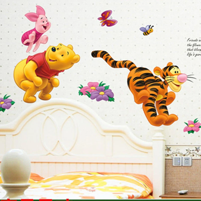 

Animal cartoon Winnie Pooh tree wall stickers for kids rooms boys girl home decor wall decals home decoration wall paper