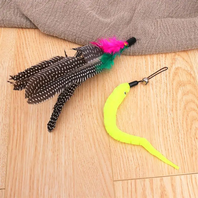 Выдвижной кот игрушки интерактивные перо тизер палочка игрушка с 7 заправками