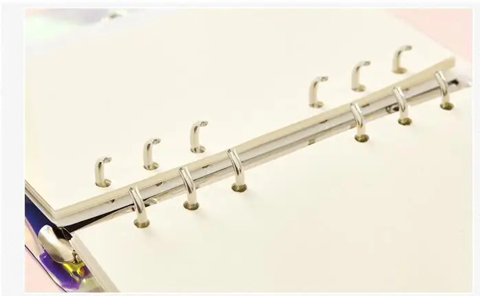 

A5 A6 A7 PVC Laser Transparent Notebook Diary Cover Glitter Loose Leaf Note Book Planner Clip Office Supplies