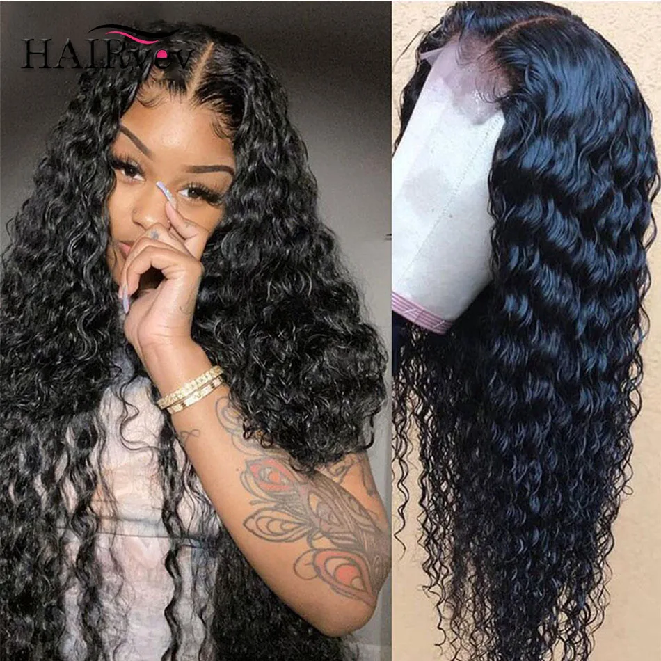 

5x5 Lace Closure Human Hair Wigs Preplucked Natural Hairlines 28 30 Inch Long Water Wave Curly Brazilian Remy Hair HD Lace Wigs