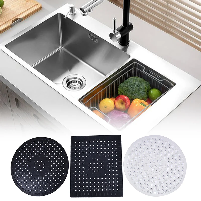 

Tableware Quick Drain Quick Drying Non Slip Sink Mat Soft Rubber Tabletop Heat Insulation Kitchen Bathroom Protector Sink Mat