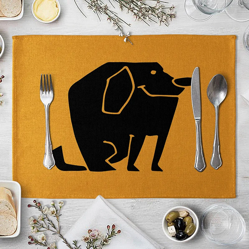 Мультфильм животных Настольный коврик Симпатичный кот собака шаблон для