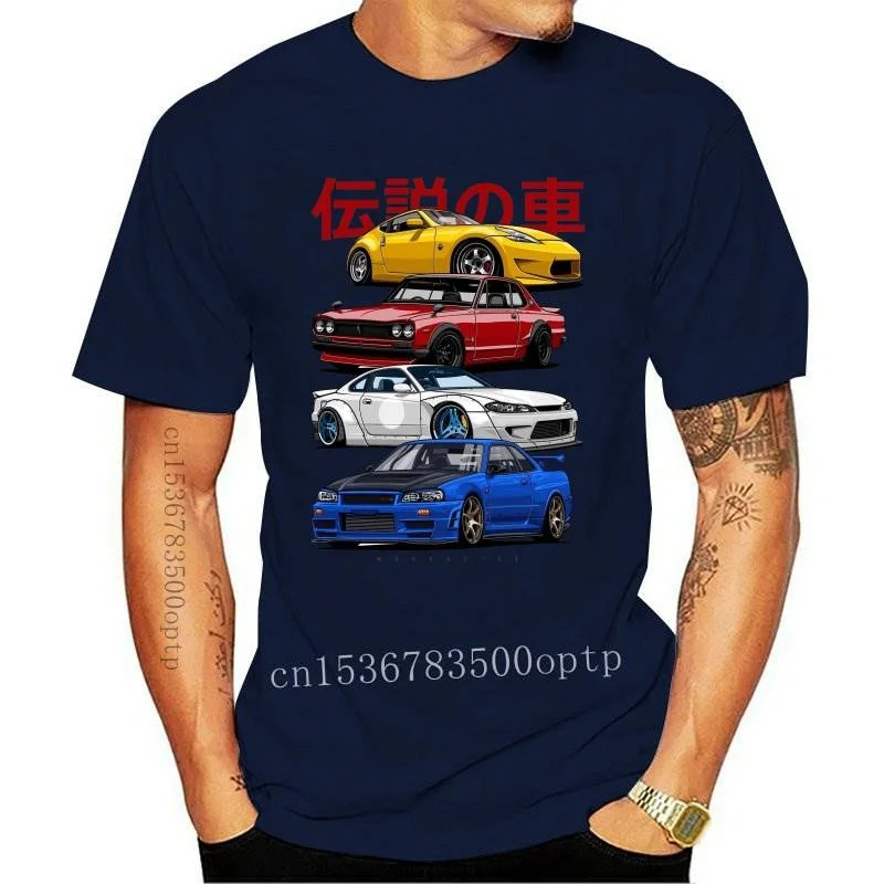 

НОВЫЙ JDM Mix. Футболка унисекс с принтом машины Skyline R34, Silvia S15, Hakosuka и 370Z, винтажные футболки в стиле хип-хоп для мужчин и женщин с коротким рукав...