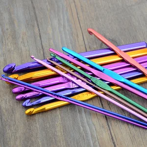 Вязание крючком, 1 шт.14 шт.компл., с одной головкой, из оксида алюминия, многоцветное вязание, крюковые иглы для швейных инструментов Джамбо Плетеный вязаный крючком