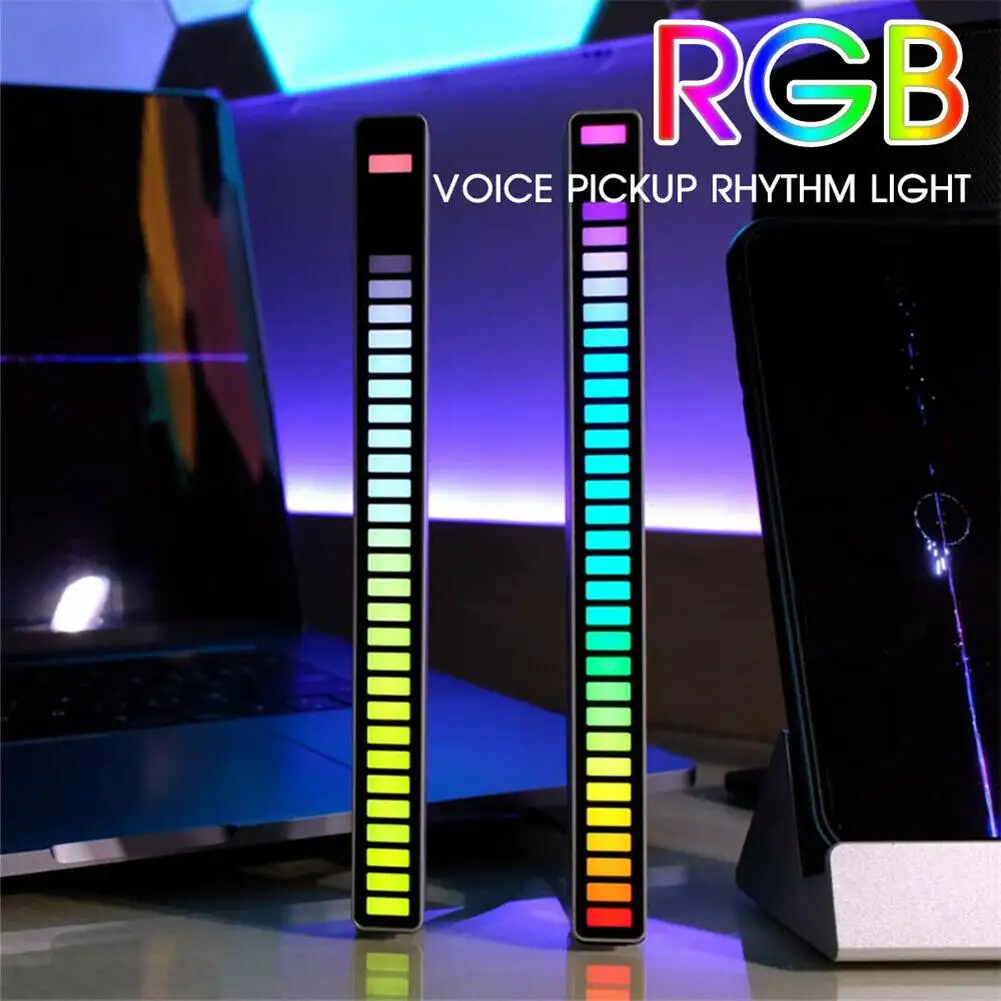 

32 Led Rgb Sound Control Night Light Music Rhythm Lights Led Bar Gaming Room Party Personalized Gift Boyfriend Car Smart Lamp
