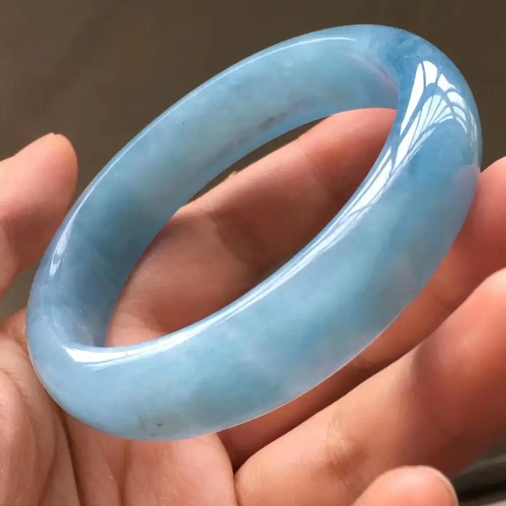 Высококачественный натуральный Аквамариновый прозрачный синий женский браслет