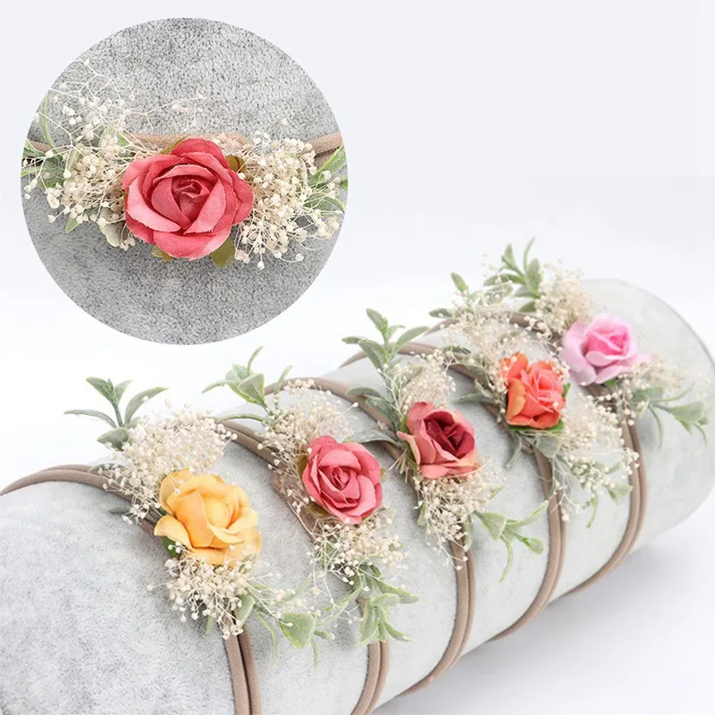 Одежда для маленьких девочек повязка на голову нейлоновые Цветы Аксессуары