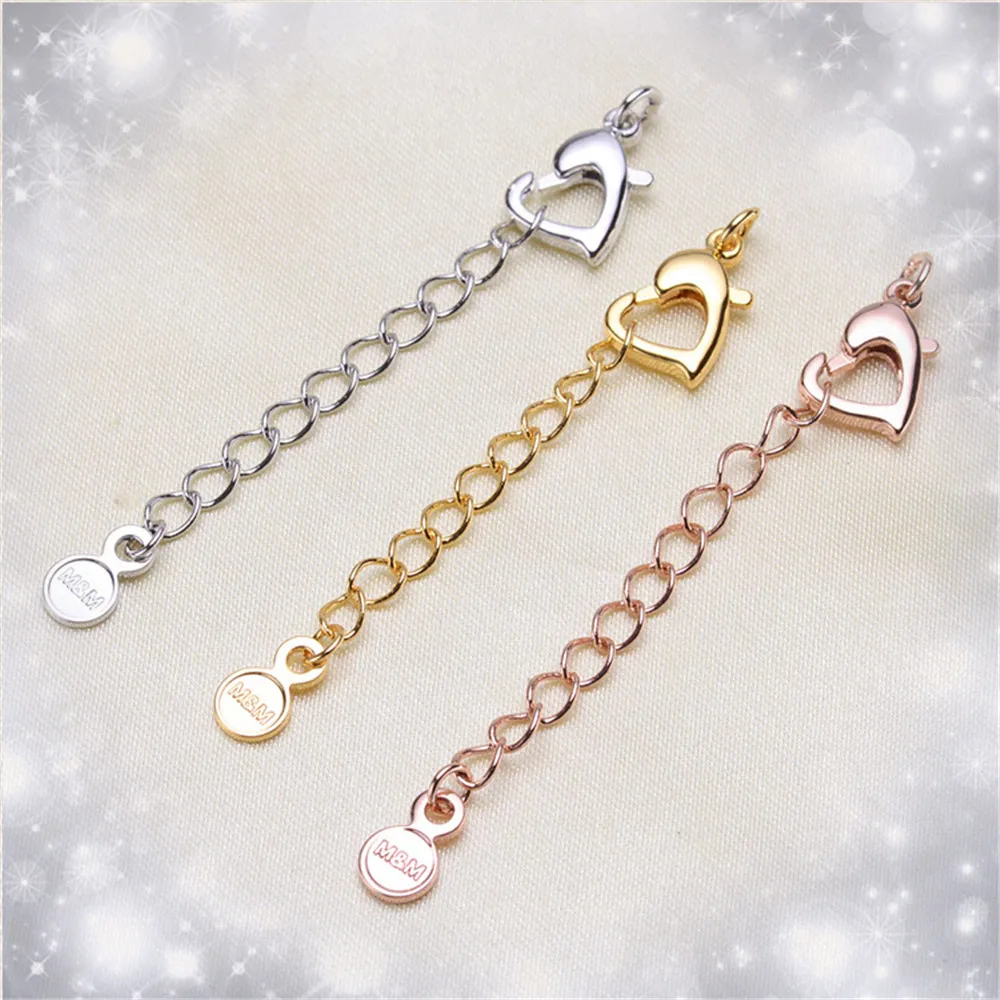 В форме сердца Омаров застежка расширенные удлинительные Цепочки Кисточкой