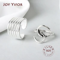 925 sterling silver smooth rings for women 5 lines interweave fine jewelry beautiful finger open rings for party birthday gift