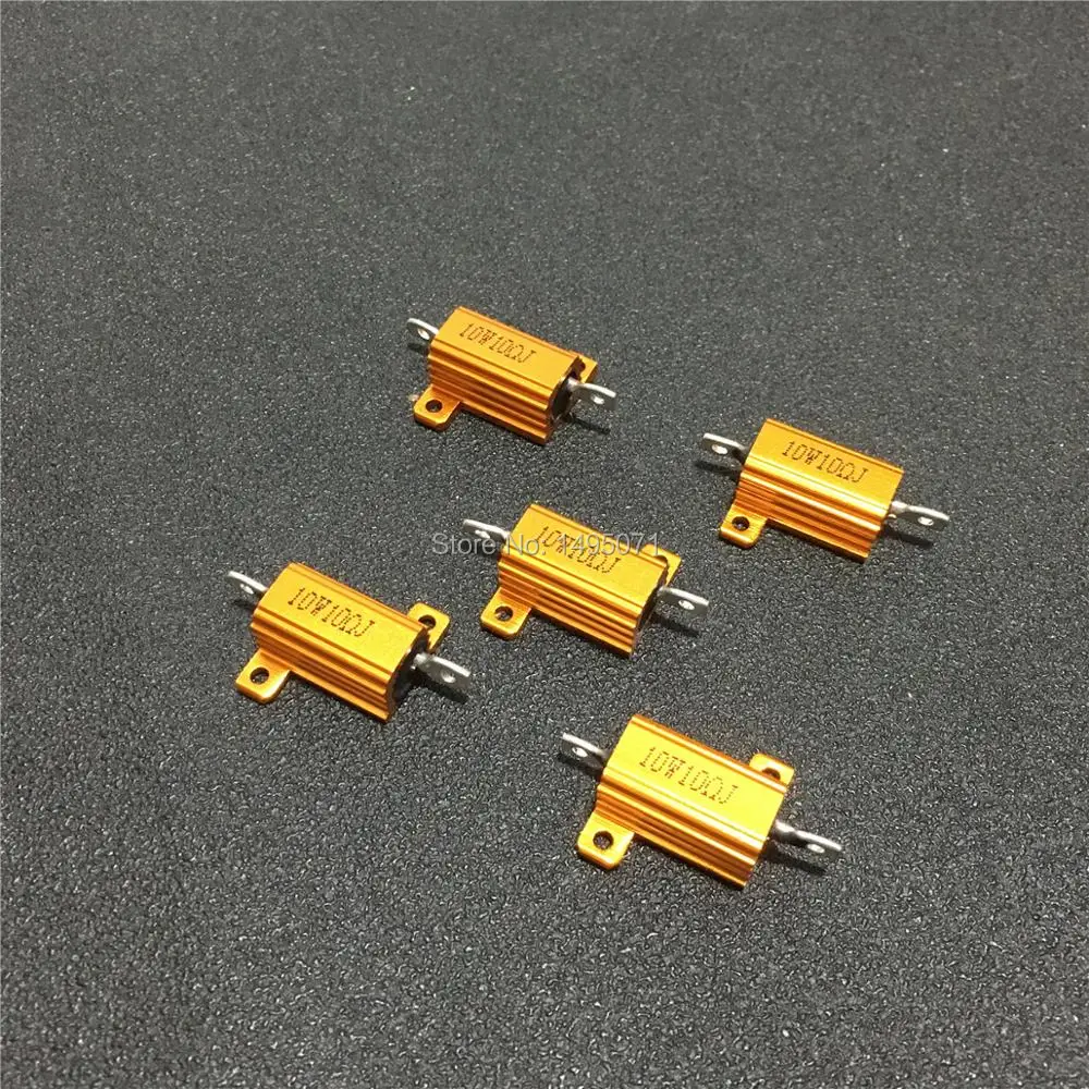 5 шт./лот RX24 10 Вт 500 560 680 1K 5K 10K Ом алюминиевый корпус мощный проволочный резистор