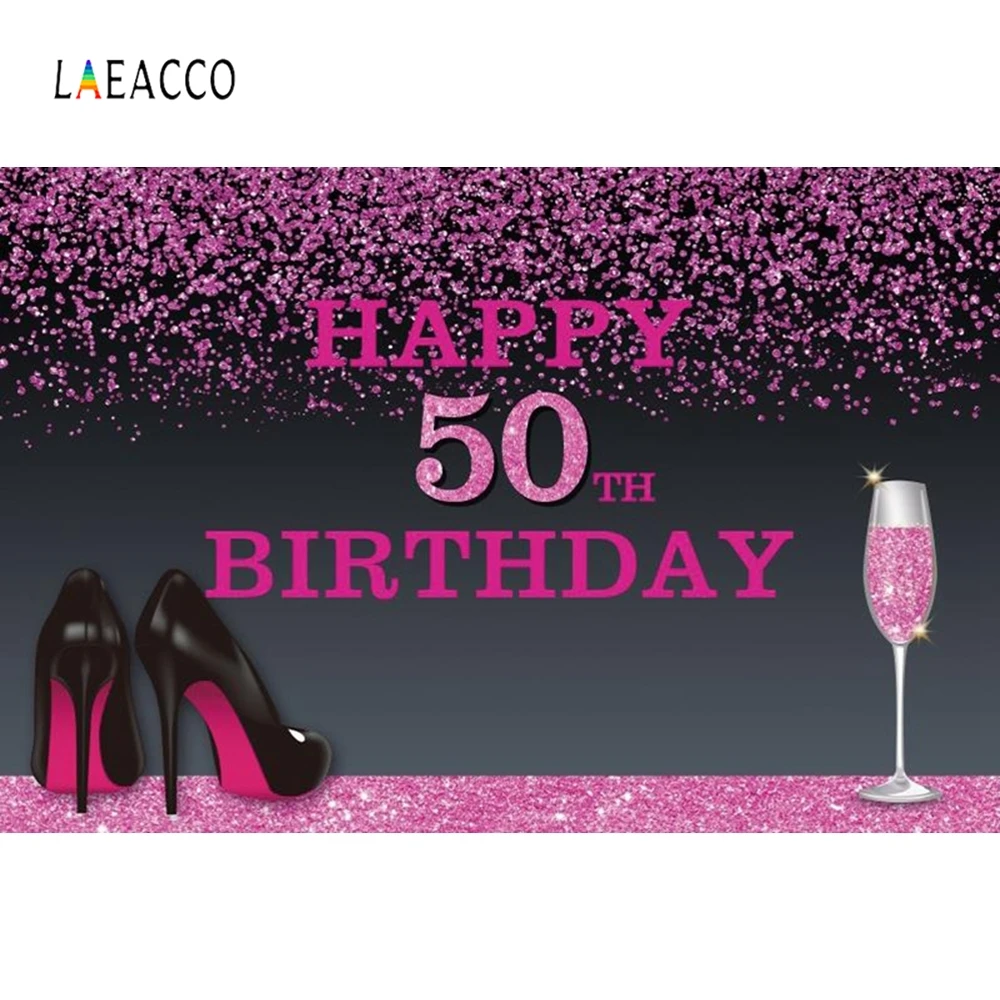 Фоны для фотосъемки Laeacco 30 40 60 50-й день рождения воздушные шары высокие каблуки