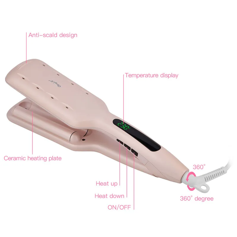 

2 In 1 Professional Hair Tools Curling Hair Straightener Ceramic Flat Iron Hair Straightener Hair Curler Curlers Iron Styling 50