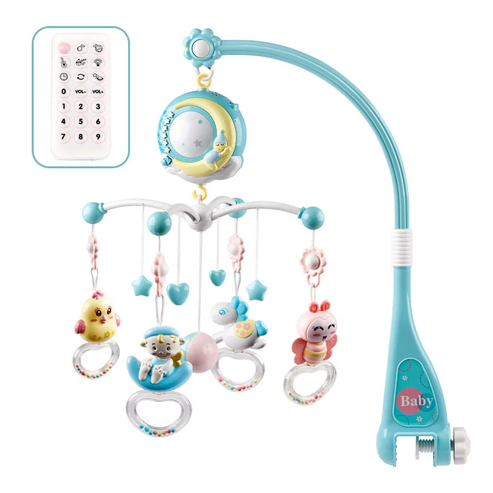 Beste Baby Elektronische Rammelaars Crib Speelgoed Houder Roterende Bed Bel Muziekdoos Projectie Pasgeboren Baby Sussen Grappige Afstandsbediening Speelgoed