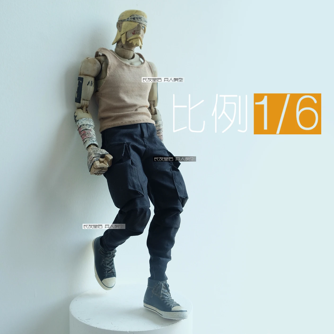 

1/6 Costume pants CROWTOYS trendy overalls big pockets cone pants available in stock