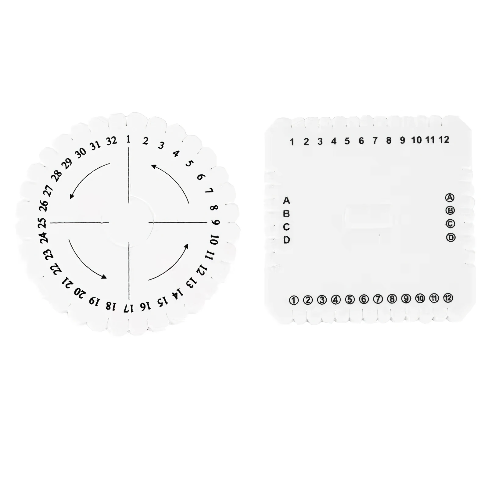 

2pcs Round Square Braiding Cord Disks Woven Board Disk Braiding Durable DIY Weaving Tool Apparel Sewing Hand Tools Accessories