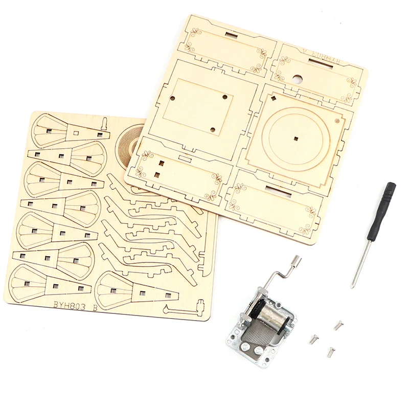 1 компл. Креативный DIY деревянный фонограф с ручным приводом Ramophone музыкальная