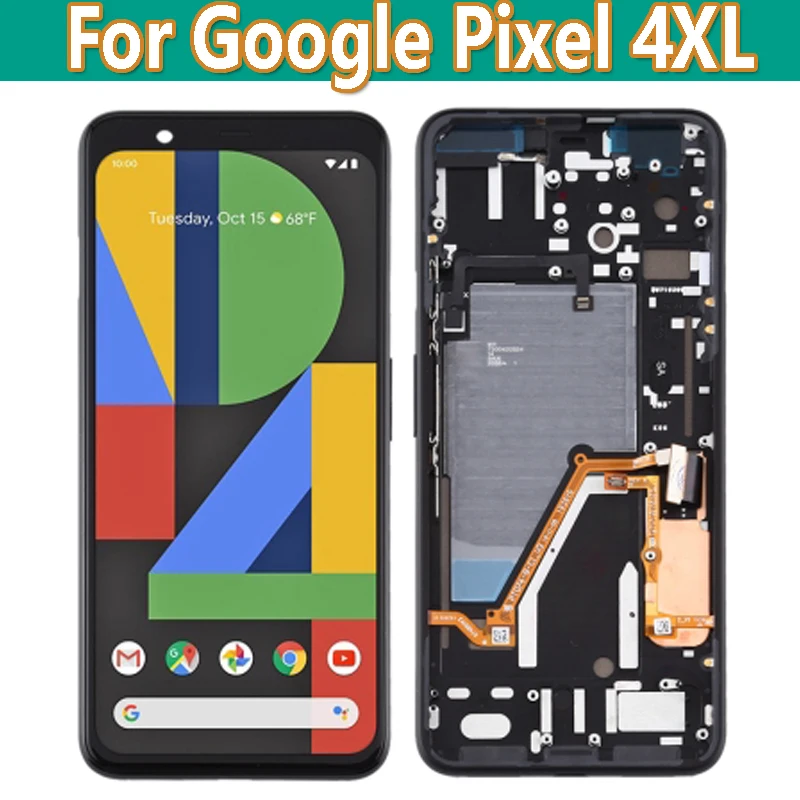 Original 6,3 "de Google para Google Pixel XL 4 4XL XL4 G020P G020 GA01180-US pantalla LCD de montaje de digitalizador con pantalla t&aacute;ctil con marco-0