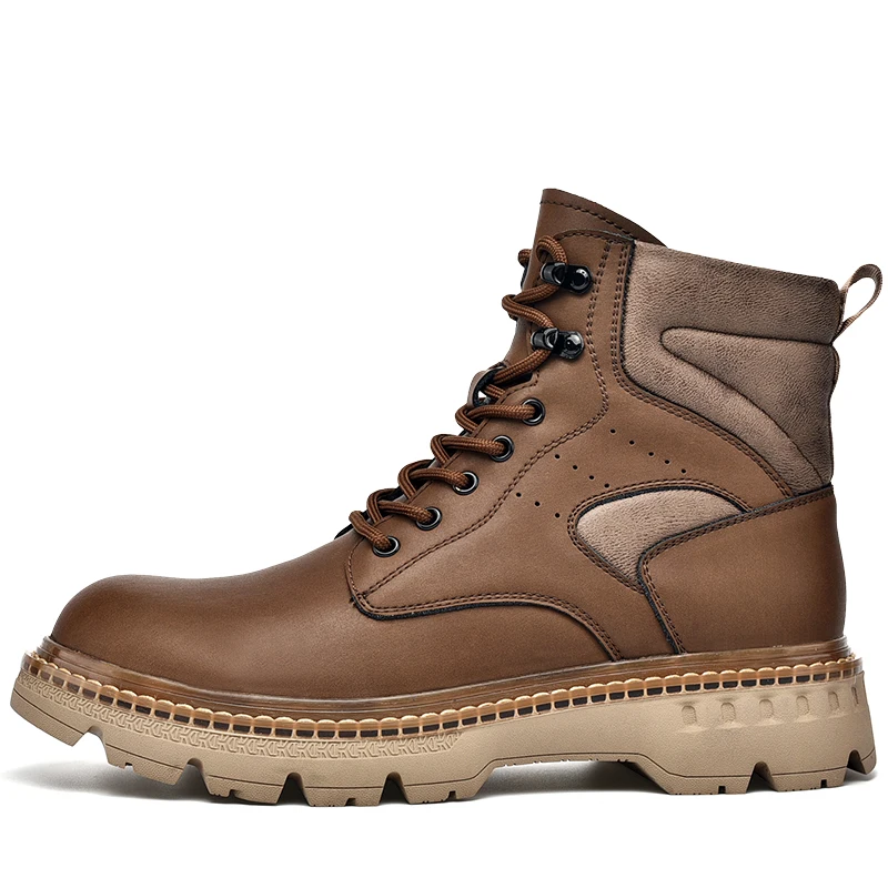Ботинки мужские из натуральной кожи водонепроницаемая Рабочая и безопасная