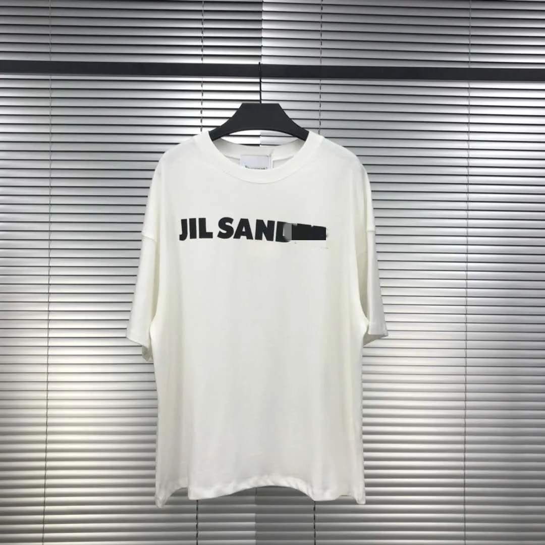 

1:1 High quality Jil minimalist style loose sander letter print hip hop Tshirt men's T-shirt Street loose oversize Tops Tee