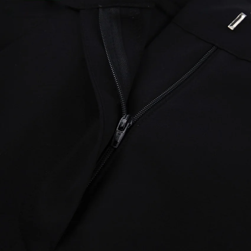 

Summer Black Ladies Office Trousers Women High Waist Pants Pockets Female Pleated Wide Leg Pants Solid 2021