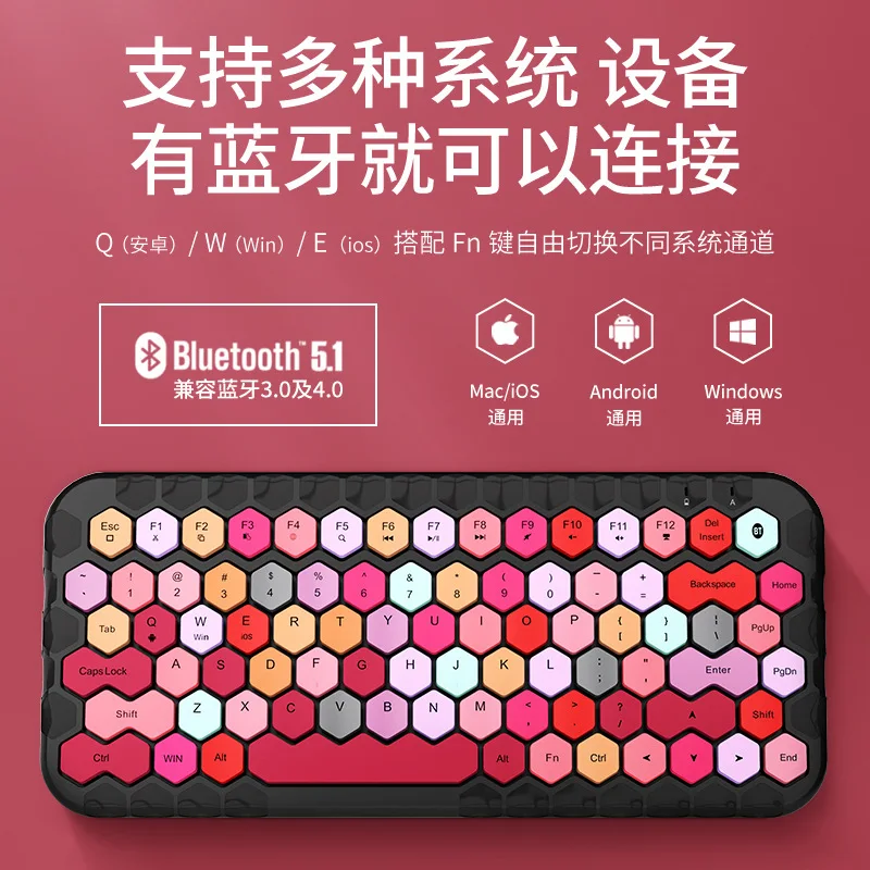 

Cute Girl Wireless Mini Keyboard Notebook Desktop Universal Bluetooth Keyboard