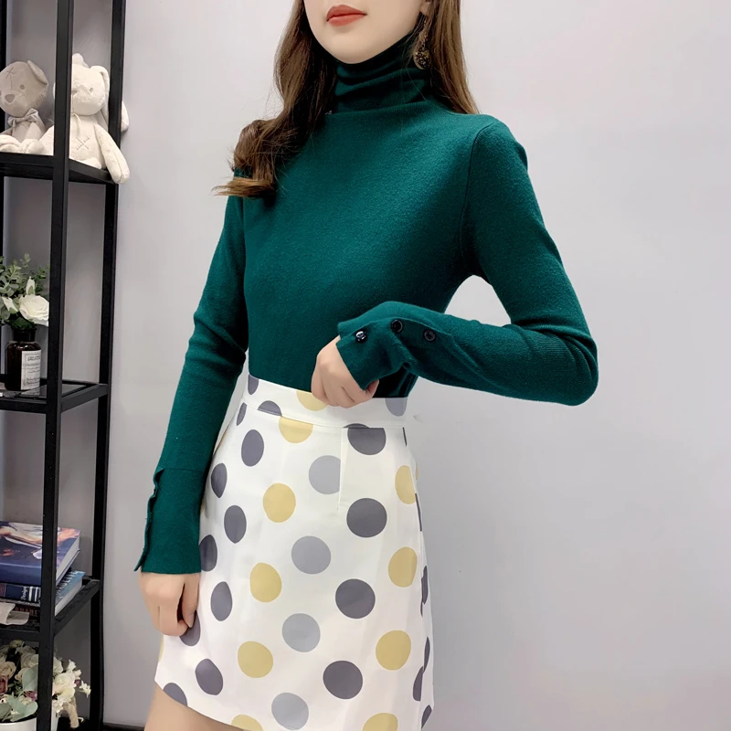 2020 New Turtleneck Knitted Elastic Sweater Pullover Women Long Sleeve Fashion Slim Winter Tops Jumpers Ladies Sweaters | Женская одежда
