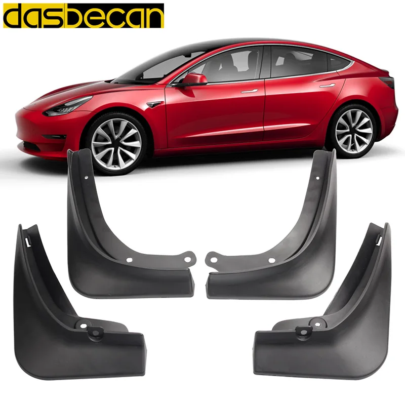Dabecan 4 шт. брызговик автомобиля для Tesla модель 3- передние/задние аксессуары для крыльев Авто брызговик брызговики снег брызговики