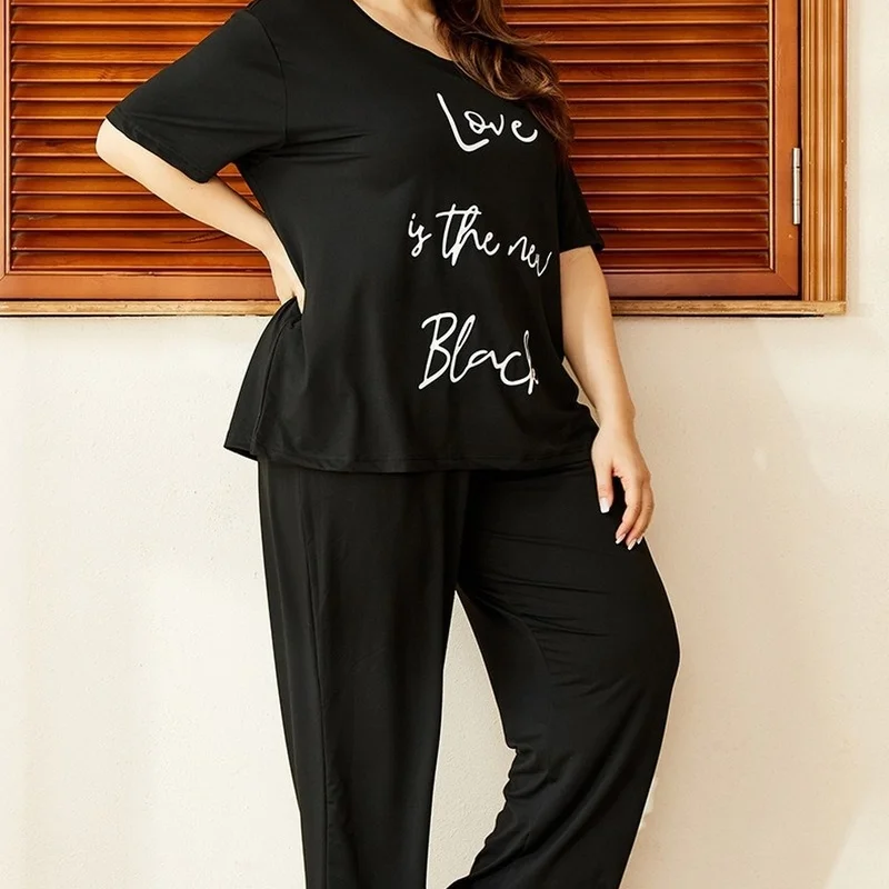 

2021 New Women's Home Wear Two Piece Summer Short Sleeve Long Sleeve Pajamas